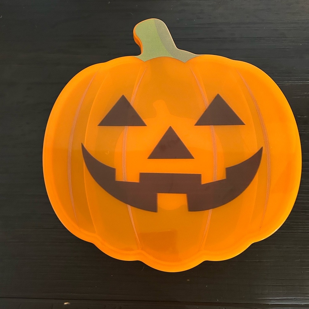 Orange Jack-O'-Lantern Plate